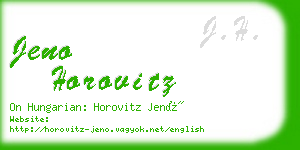 jeno horovitz business card